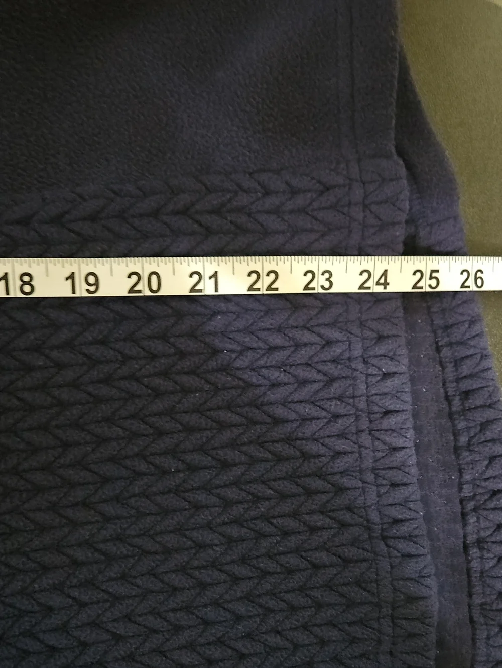 Lands' End Women's Navy Half-Zip Fleece And Cable Knit Sweater Size 6/8